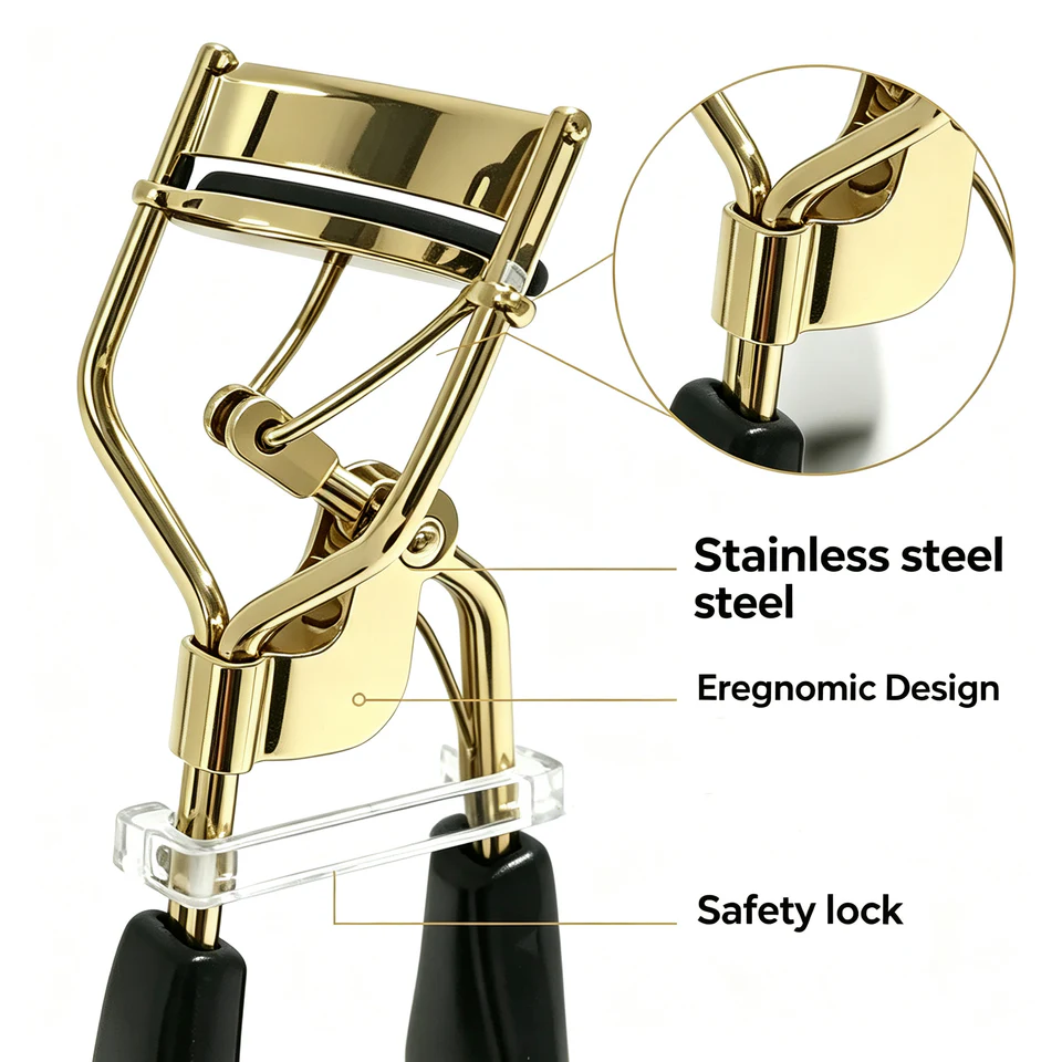 Close product view of eyelash curler construction